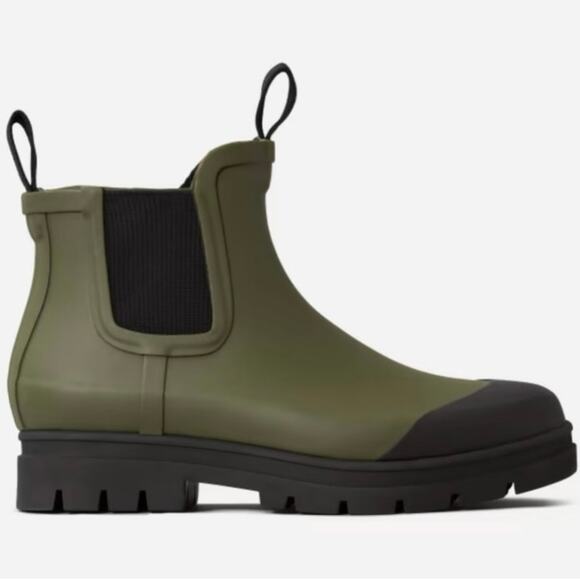 Everlane The Rain Boot Forest Green Black Chunky Chelsea Waterproof Sz 10 NEW - Picture 6 of 16